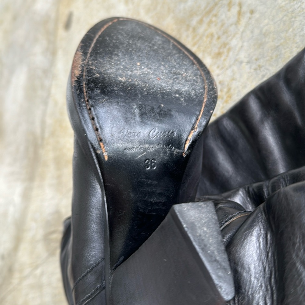 Haider Ackermann Fall/Winter 2009 Black Leather Over The Knee Boots Size 36 - Picture 12 of 17